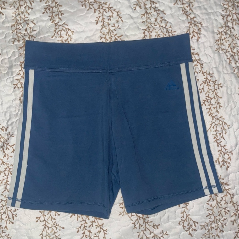 EUC Adidas Compression Bike Shorts women’s large stripe active gym running short